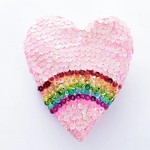 Rainbow Love Sequin Hand Bag - Pink